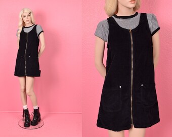 90s Fuzzy Zebra Print Trim Dress/ US 7-8/ 1990s/ Tank 90s Fuzzy Zebra Print Trim Dress/ US 7-8/ 1990s/ Tank
