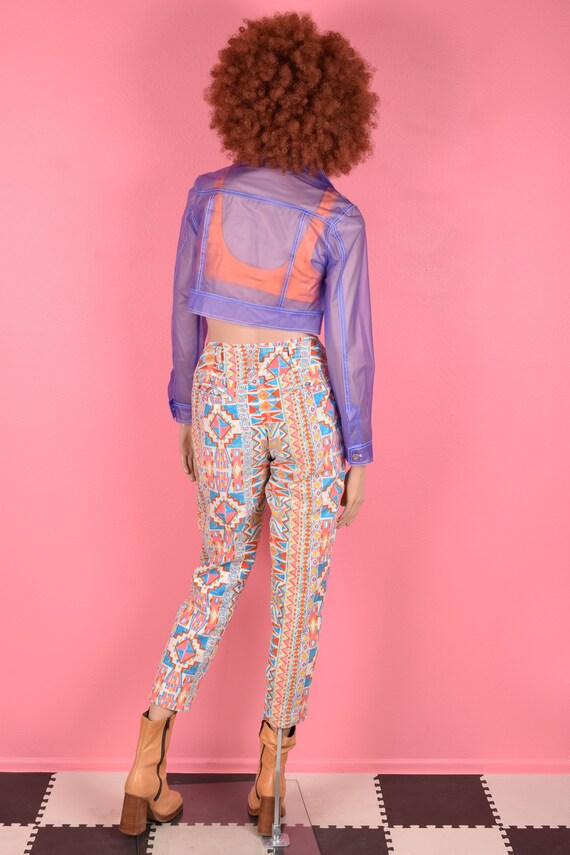 Vintage 80s Multi Pattern High Waisted Pants/ Med… - image 3