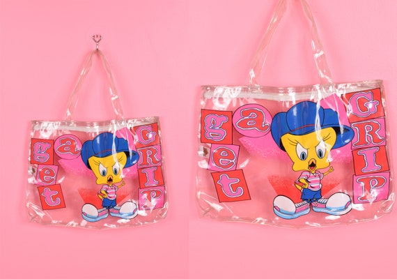 90s Tweety Bird Clear Vinyl Tote Bag/ 1990s - image 1