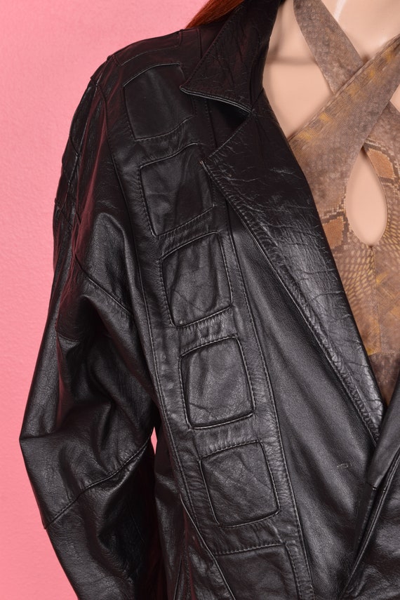 80s Black Leather Jacket/ Medium/ 1980s - image 2