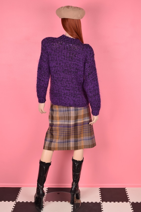 80s Purple and Black Sweater/ Small/ 1980s/ Long … - image 2