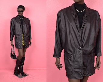 Vintage 80s 90s Arturo Leather Coat Size S - Etsy Canada