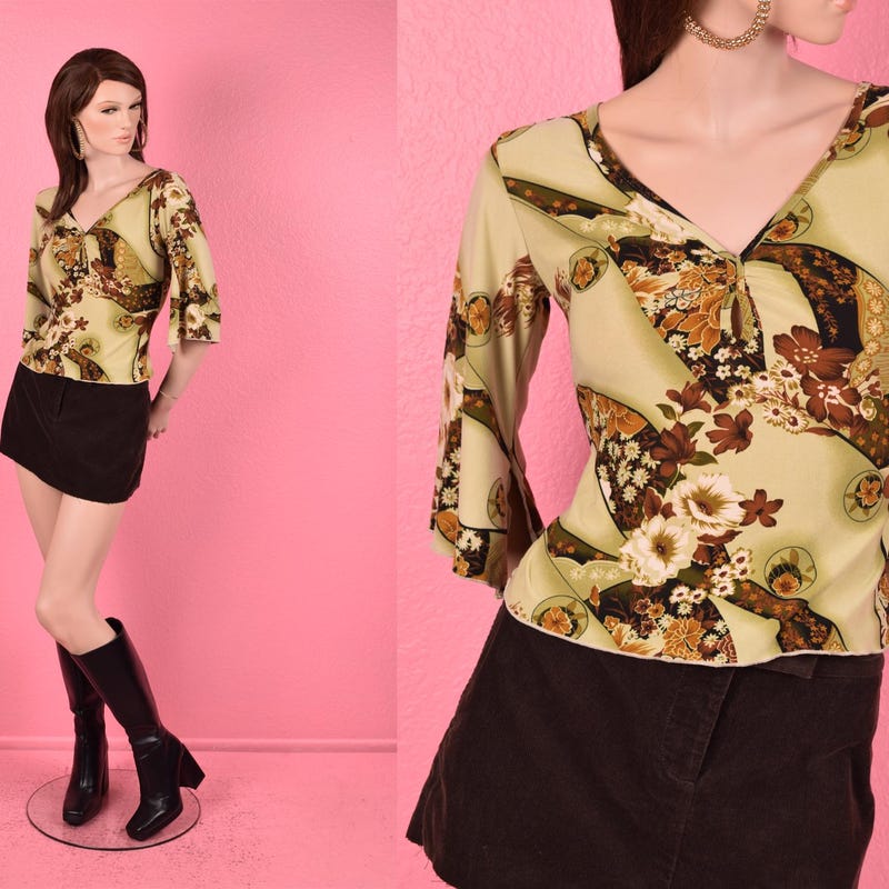 Flared Shell Top Print