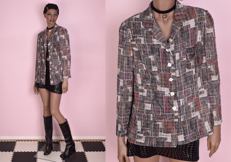 80s Abstract Pattern Shirt Large 1980s