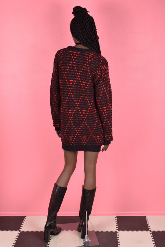 80s Black and Red Sweater/ Medium/ 1980s - image 3