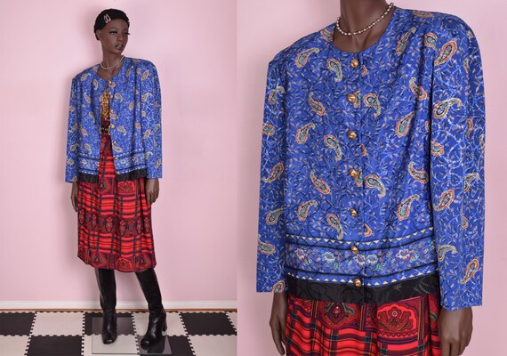 scarf print jacket