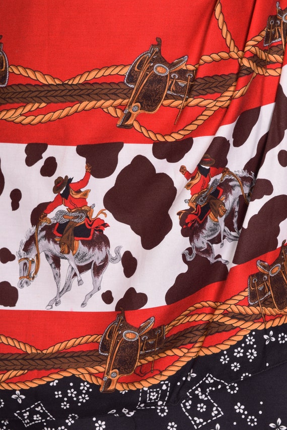 80s Novelty Cowboy Print Skirt/ US 13-14/ 1980s - image 2