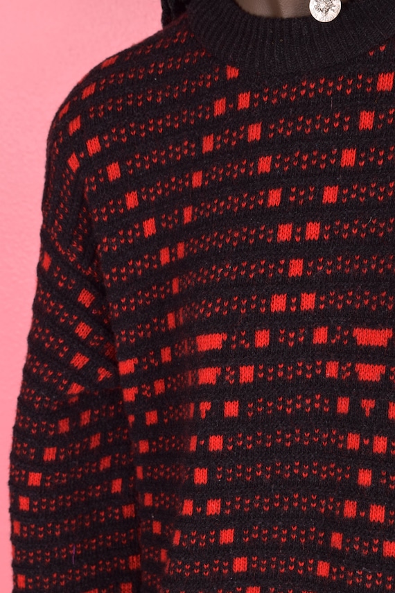 80s Black and Red Sweater/ Medium/ 1980s - image 2