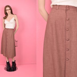 Vintage Button Down Skirt/ Medium