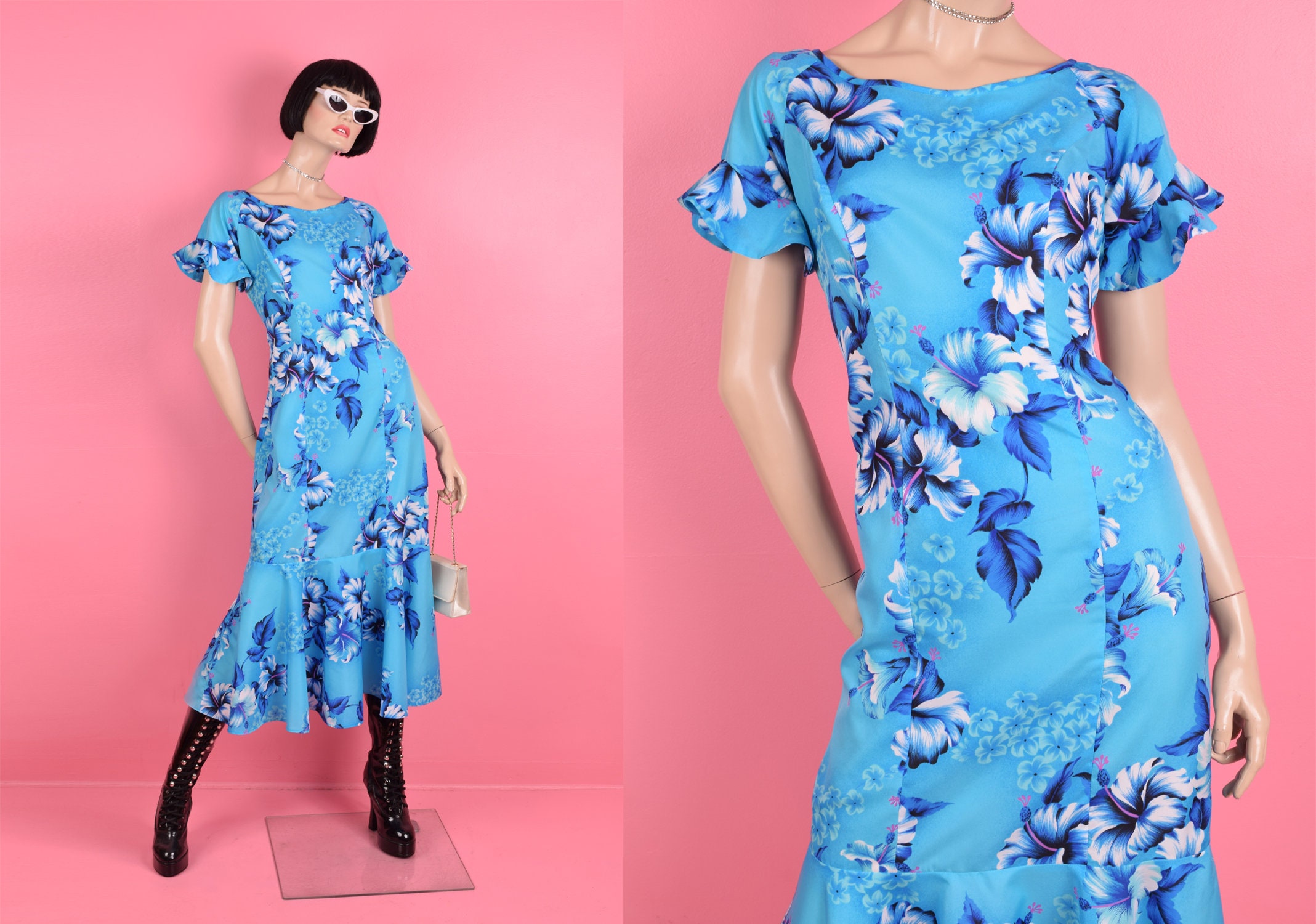 RARE 70's HAWAIIAN Dress/vintage Hawaiian Dresses/hawaiian
