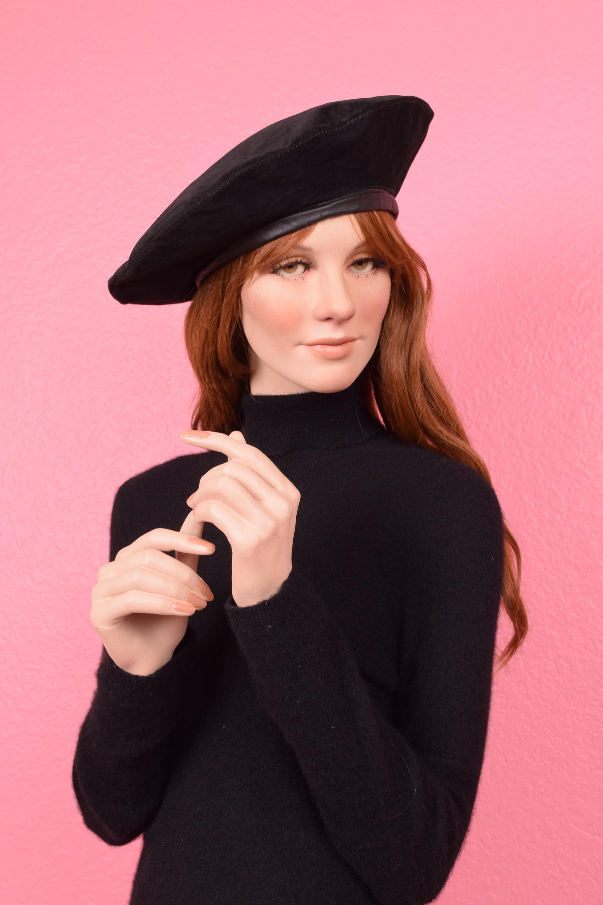 Vintage 80s Black Suede Oversized Beret/ 1980s - Etsy