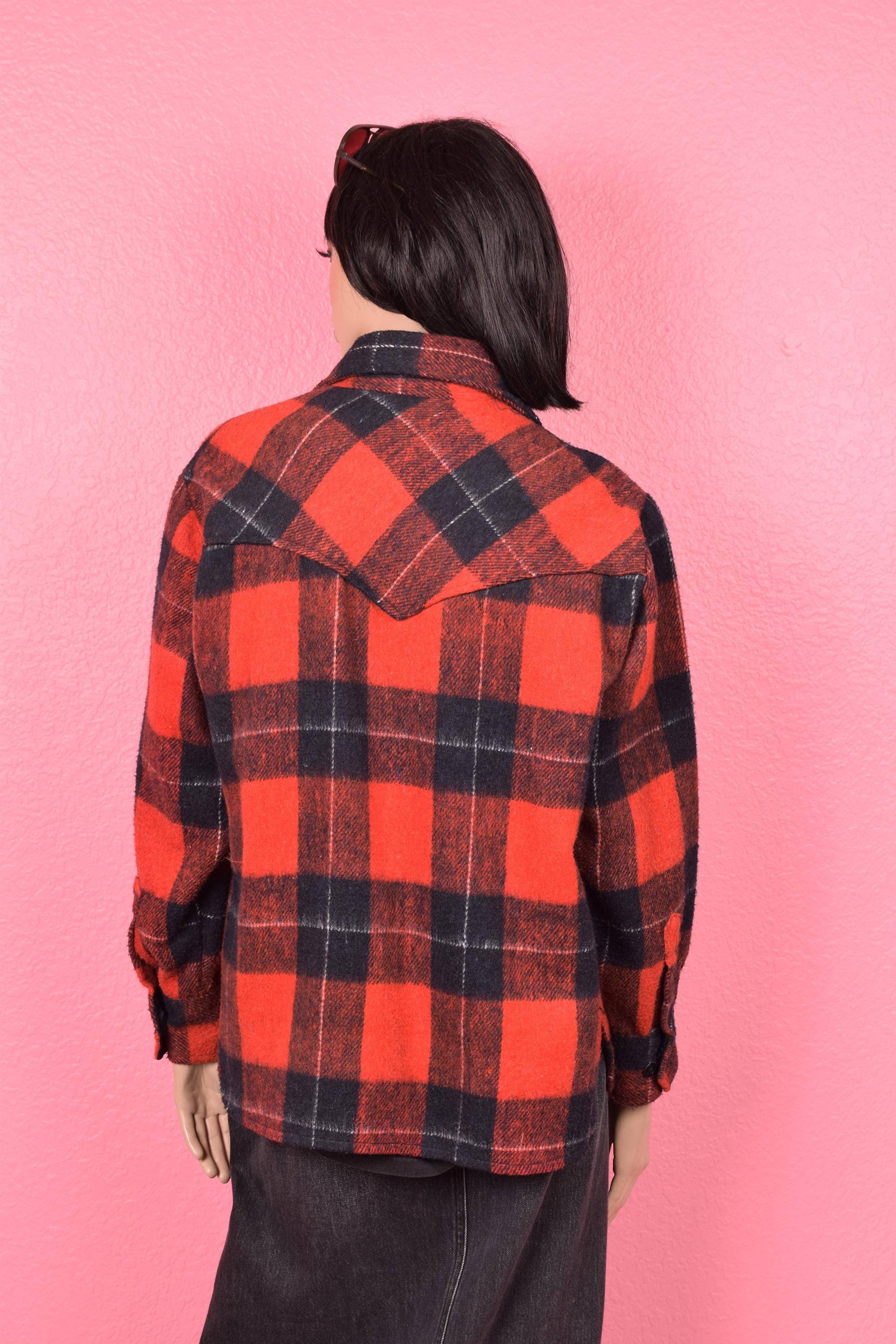 赤と黒のチェック柄ジャケット FIVEBROTHER（ファイブブラザー） FIVE BROTHER WOOL AUTHENTIC SHIRTS