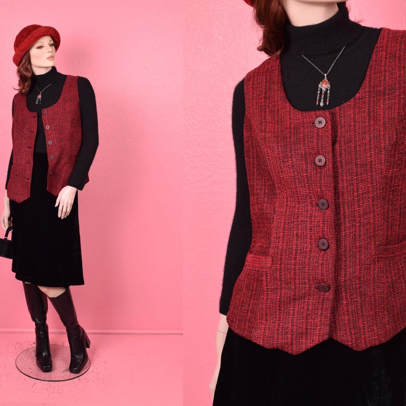 Evadne Woven Tweed Vest main image 1