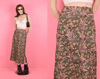 00s Deadstock Floral and Paisley Skirt/ US 10/ 2000s