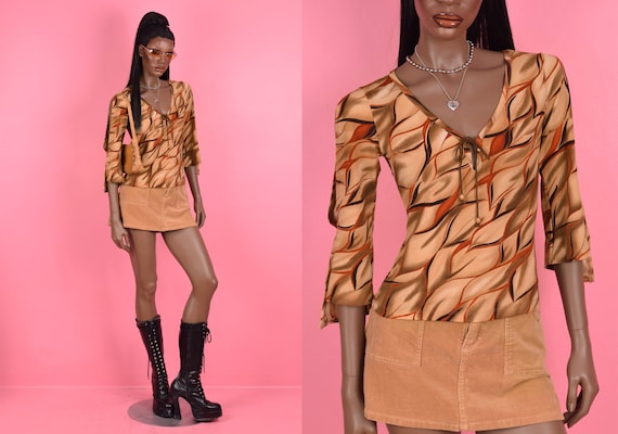 Vintage 90s Y2K Slit Sleeve Top/ Medium - Etsy