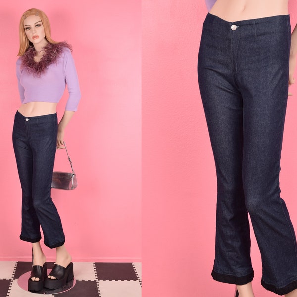 Lace Trim Jeans Etsy