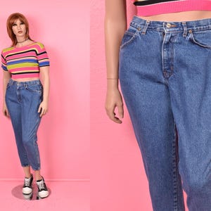 Jeans vintage anni &#39;80 a vita alta Mom/vita 28/anni &#39;80/denim