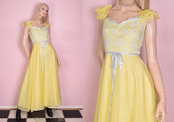70s Formal Maxi Dress/ Small/ 1970s