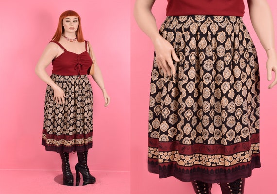 90s Multi Pattern Skirt/ 2X/ 1990s - image 1