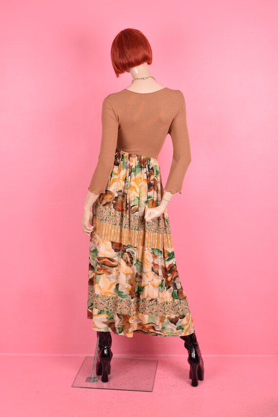 Vintage 90s Multi Pattern Button Down Skirt/ Smal… - image 2