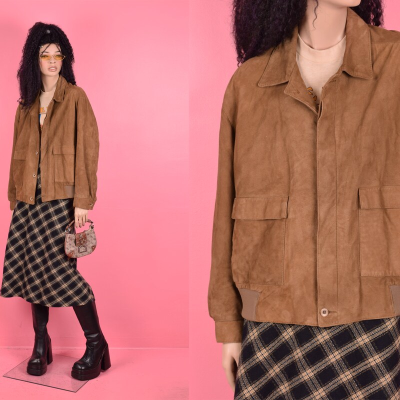 Brown Suede Buttoned Jacket