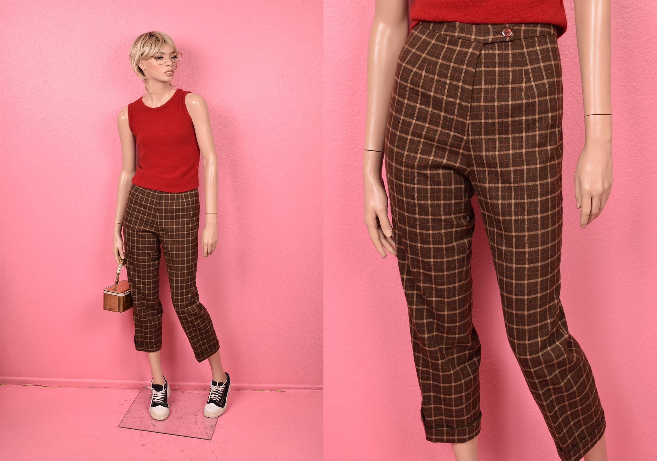 90s Plaid Pants - Etsy