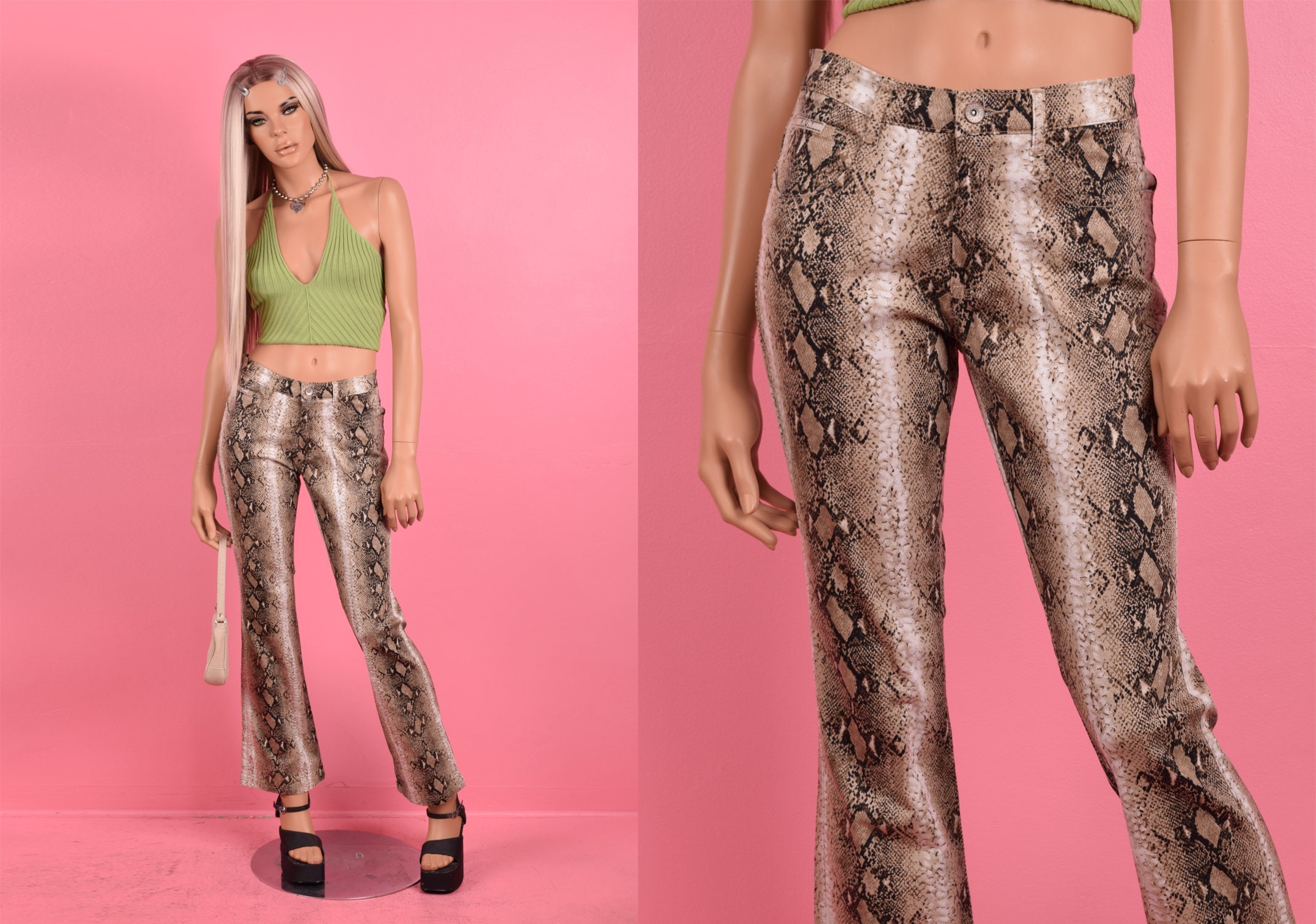 90s 00s Deadstock Snake Print Pants/ US 7-8/ 1990s/ 2000s - Etsy