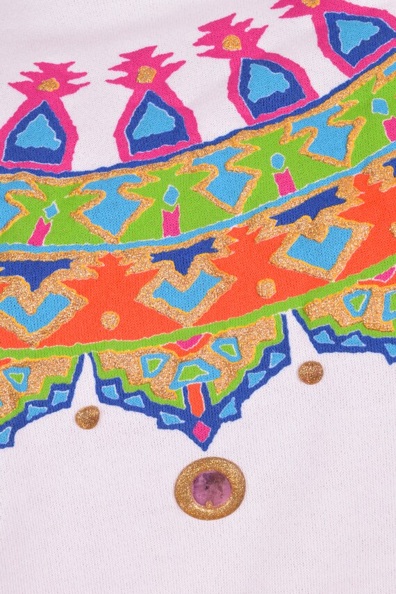 Vintage 90s Colorful Multi Pattern Sweatshirt/ On… - image 2