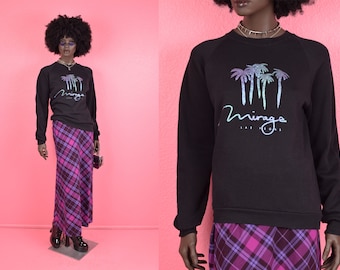 Vintage 80er Jahre irisierendes Mirage Las Vegas Sweatshirt / Gender-Neutral Medium / 1980er Jahre
