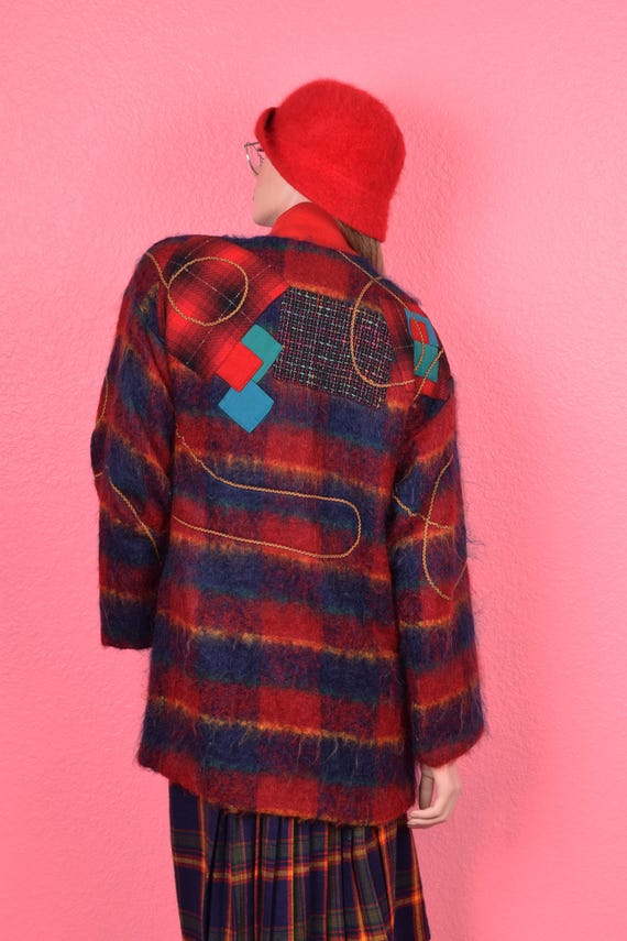 Vintage 80s Plaid Patchwork Mohair Coat/ XS/ 1980s - Etsy