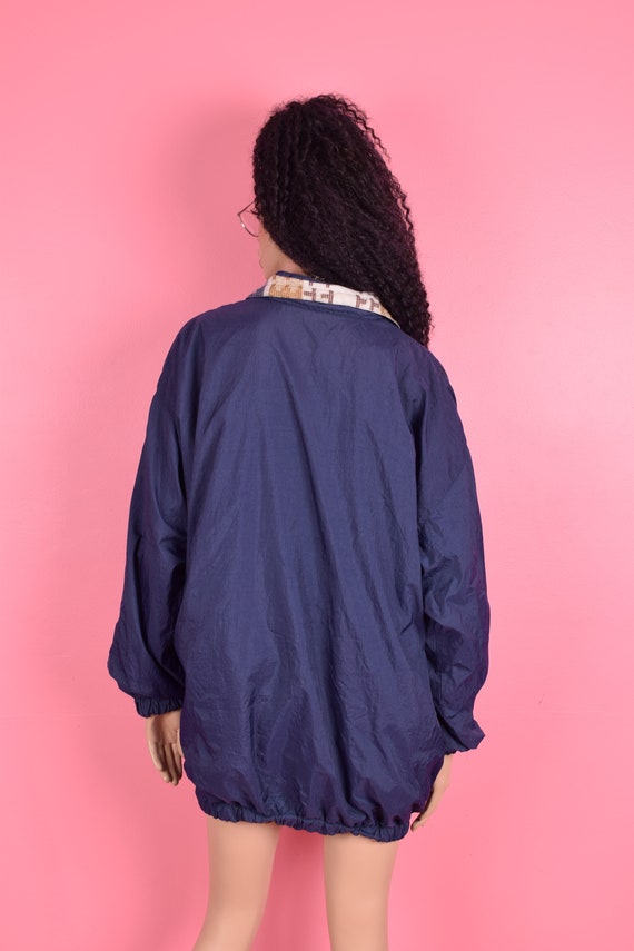 Vintage 80s Reversible Striped and Solid Jacket/ … - image 5