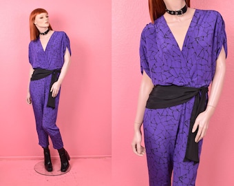 Mono vintage de los años 80 con estampado abstracto / Talla US 5-6 / Años 80