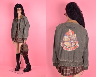 80s Kissin Cadet Stone Wash Jacket/ Gender-Neutral XL/ 1980s