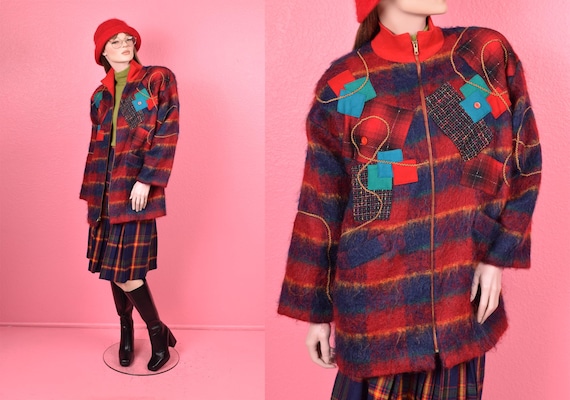 ジャケット・アウター 80s Plaid Mohair Coat 80s Plaid Mohair Coat