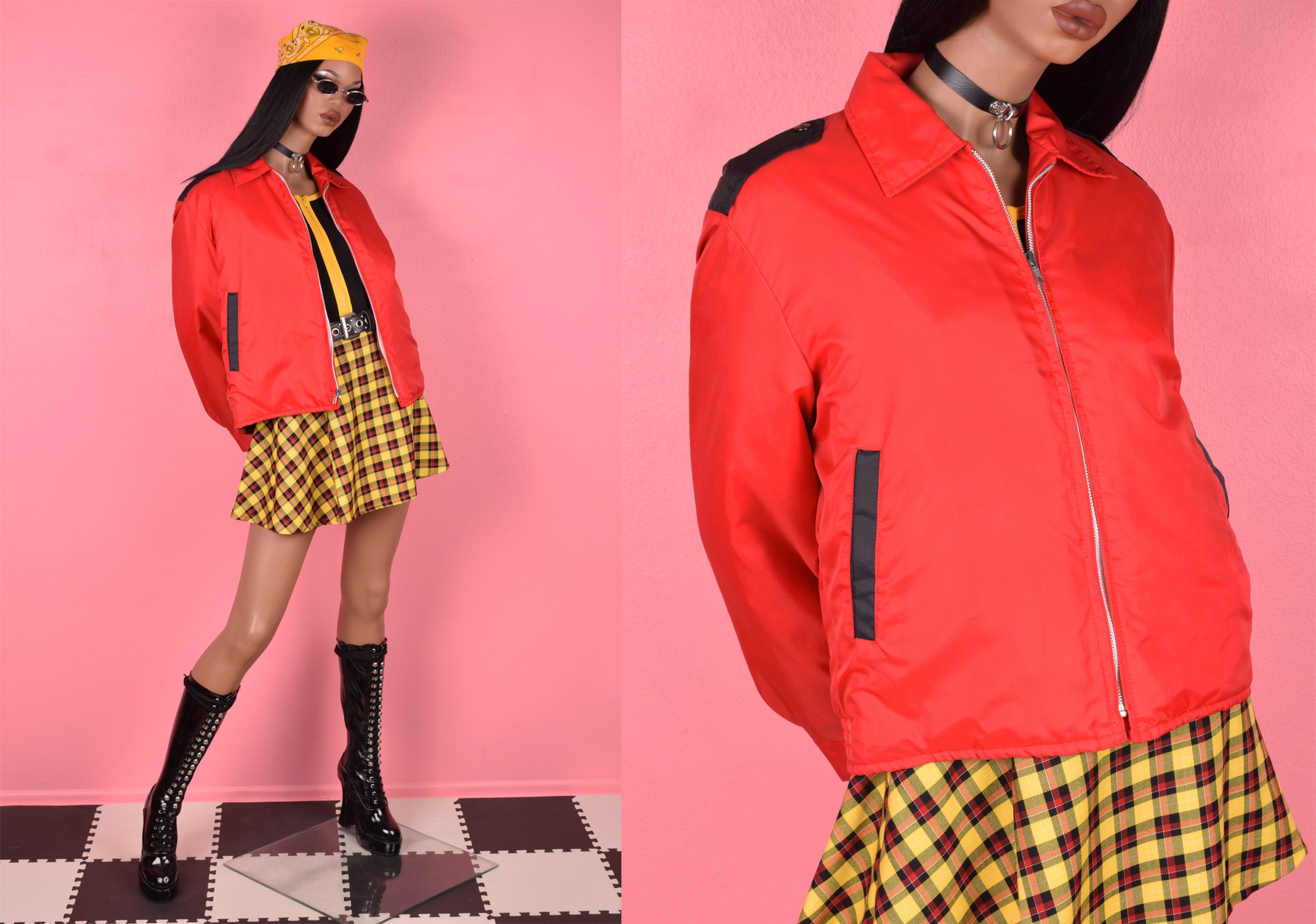 80s Red Jacket - Etsy
