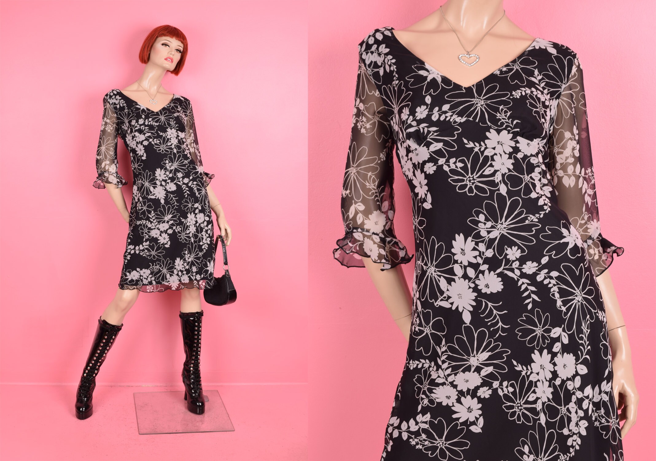 ワンピース VINTAGE LIKE SHEER FLOWER DRESS Amazon.com: Keyhole Floral Embroidery Dress Mesh Sleeveless