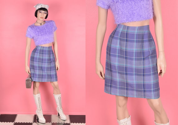 Purple plaid skirt 90s online