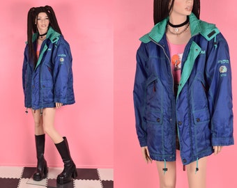 90s Hooded Ski Jacket/ Unisex XL/ 1990s