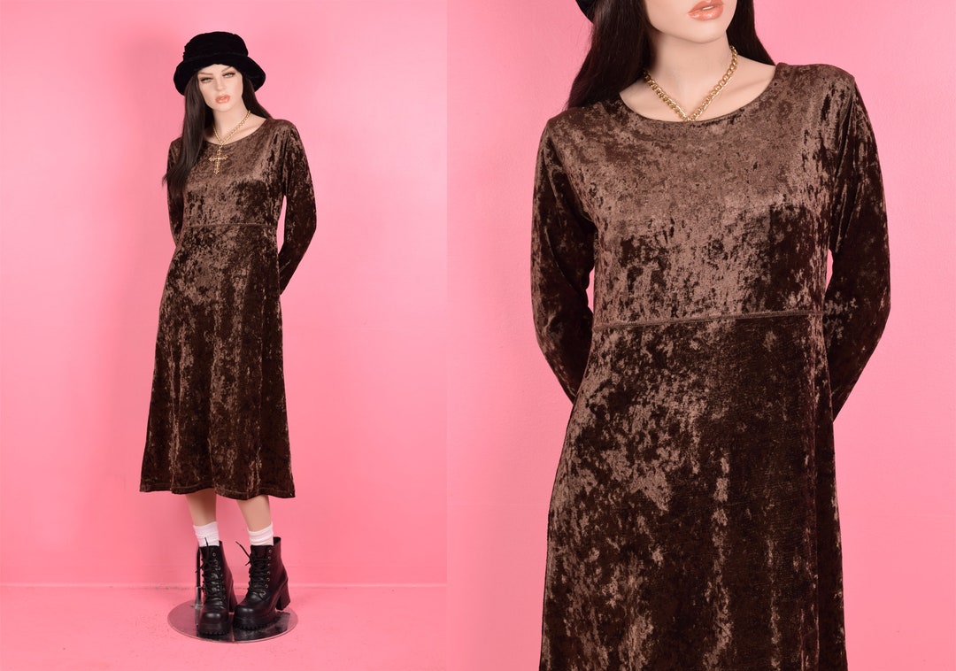 90s Crushed Velvet Gown (S)