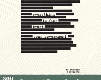 Everything is Fine Trust Your Government PNG,Funny Redacted Political Satire Gift,FOIA top secret PNG,Censored Document Gift