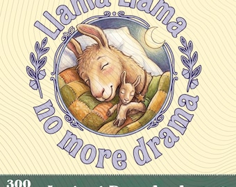 Llama Llama No More Drama PNG,2 Pack Kids Design Bundle,2 in 1 design Funny Toddler Pajama POD,Baby Shower Gift Set,ready for print PNG Deal