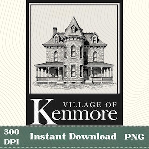Village of Kenmore PNG,New York Tourism Vintage Retro 716 Area Code Buffalo Gift,Kenmore Village Souvenir Design,Small Town Aesthetic PNG