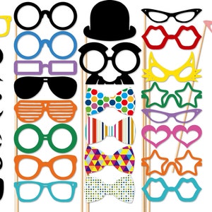 Photo Booth Props - Best Wedding 40 Piece Photo Props set - Photobooth Party Props