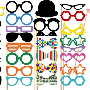 Wedding Photo Booth Props - 40 Piece Set - Photobooth Prop - Birthday