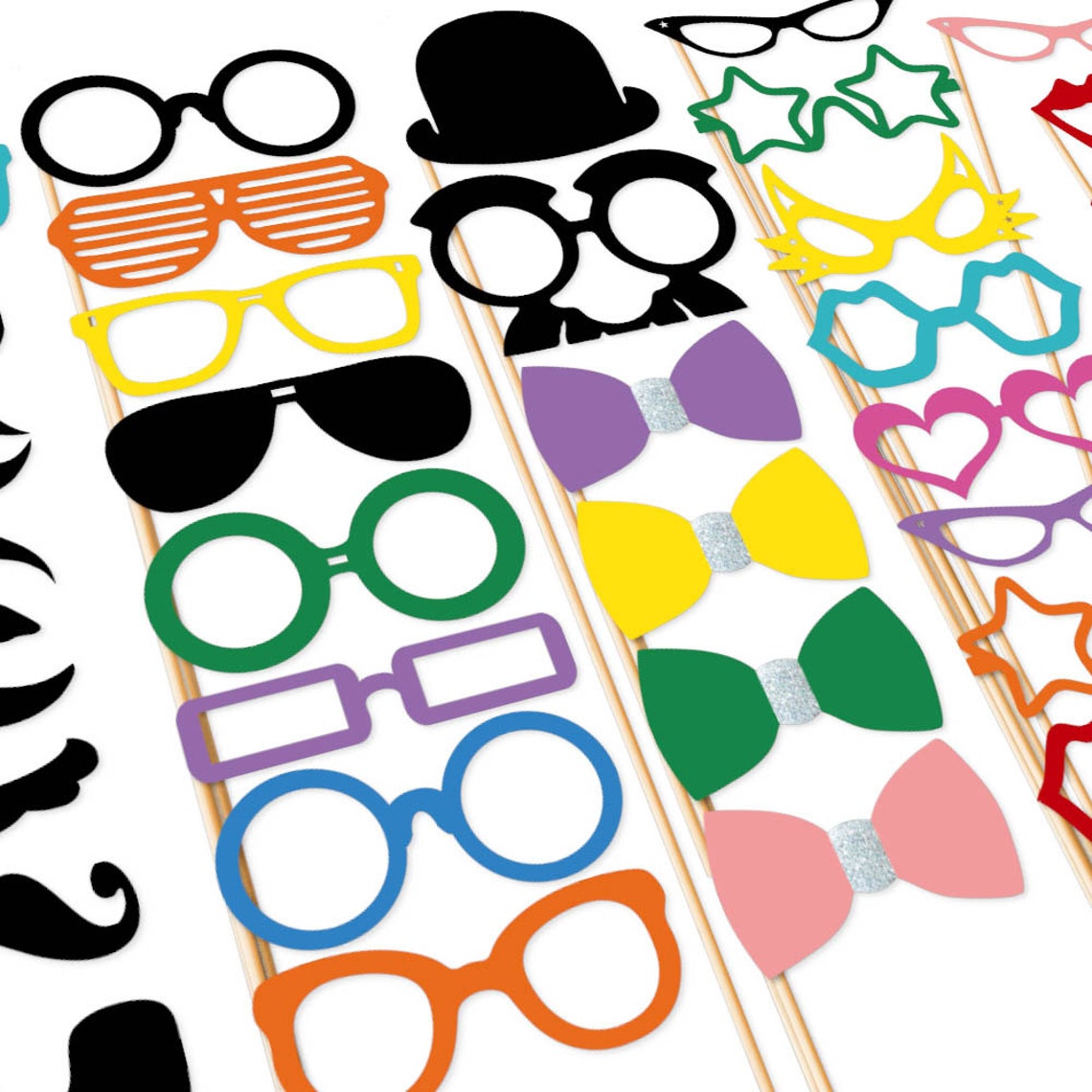 Best Wedding Photo Booth Props 40 Piece Set Mustache Party Etsy