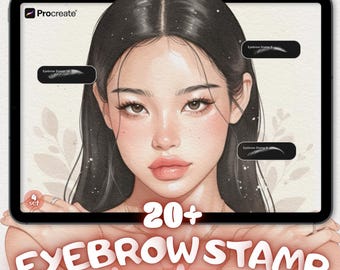 Procreate Eyebrow Stamp Brushes - Realistic Brows, iPad Brushes (20+ .brushset)