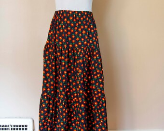 daisy print maxi skirt