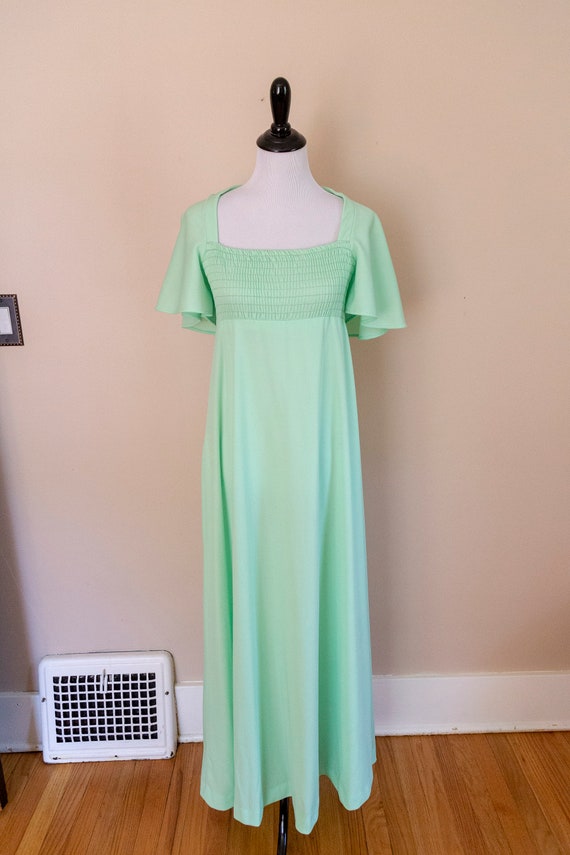 mint maxi dress with sleeves