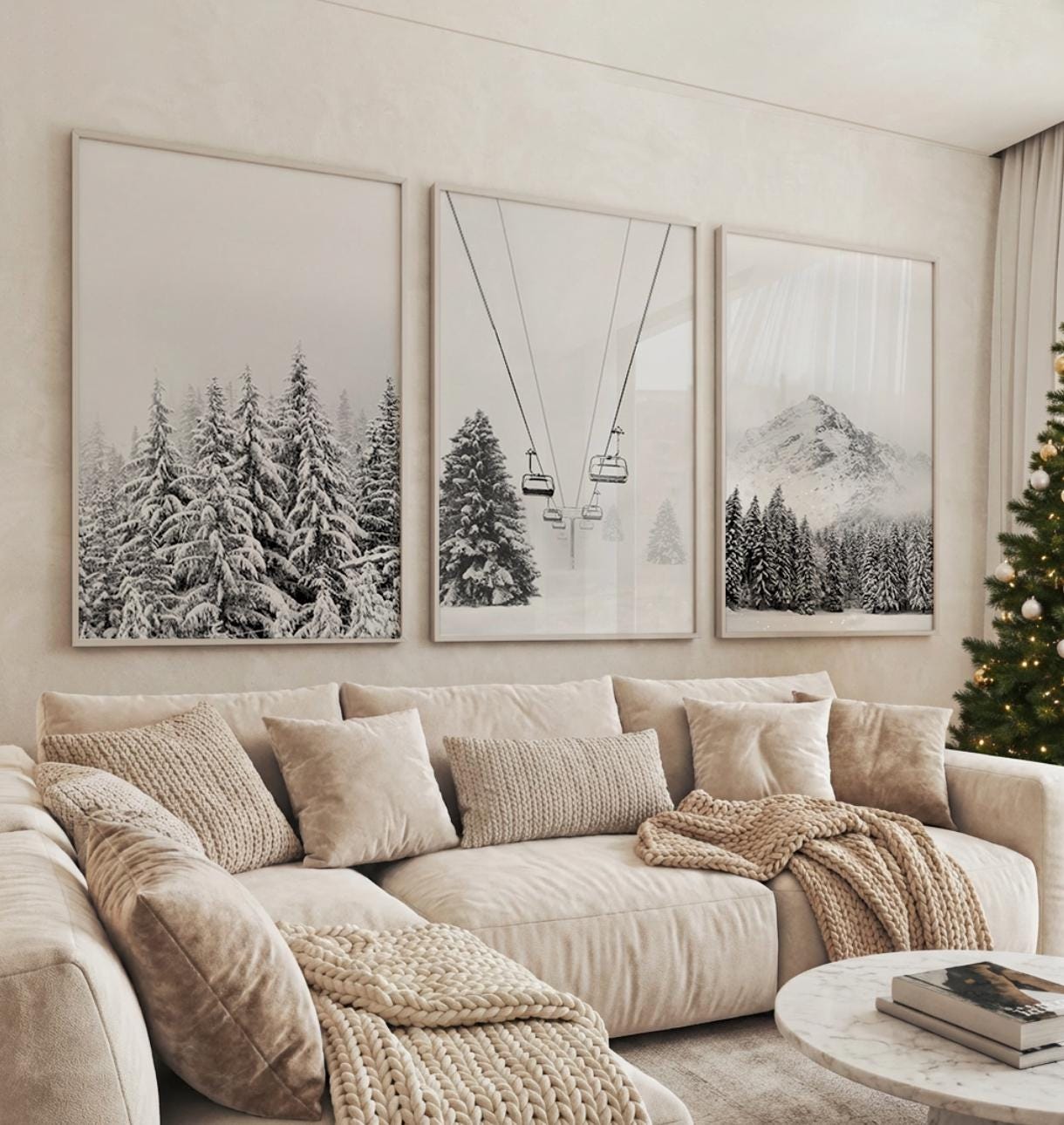 Cadre Photo Bois Style Chalet - Déco Montagne, Sapins