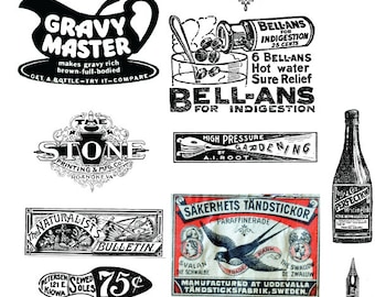 Vintage Advertisement Transparent Background Digital Download